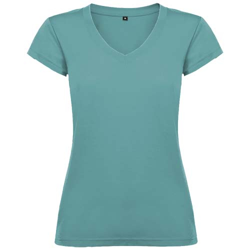 T-shirt publicitaire 155g femme col V Victoria Roly Bleu cendré